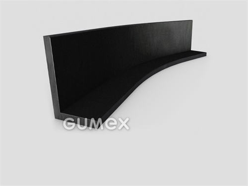 "L" Gummiprofil mit Samt, 33x20/3mm, Länge 5000mm, 70°ShA, EPDM, -40°C/+100°C, schwarz, 